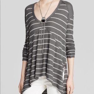 Free People Sunset Park Striped Olive Tunic